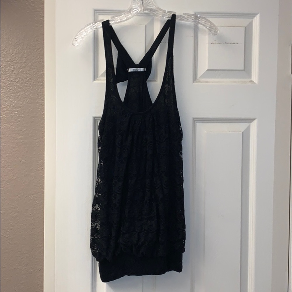 Lacey black tank with bow